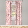 thumbnail image 5 of Ambesonne Birds Window Curtains, Salmon Colored Pattern, Each 28" W x 63" L, Coral Salmon and Peach, 5 of 5