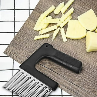 GROFRY Sharp Blade Vertical Force Potato Cutter Easy to Clean Cut Wavy  Potato Chips Stainless Steel Ergonomic Handle Crinkle Slicer for Burger Shop
