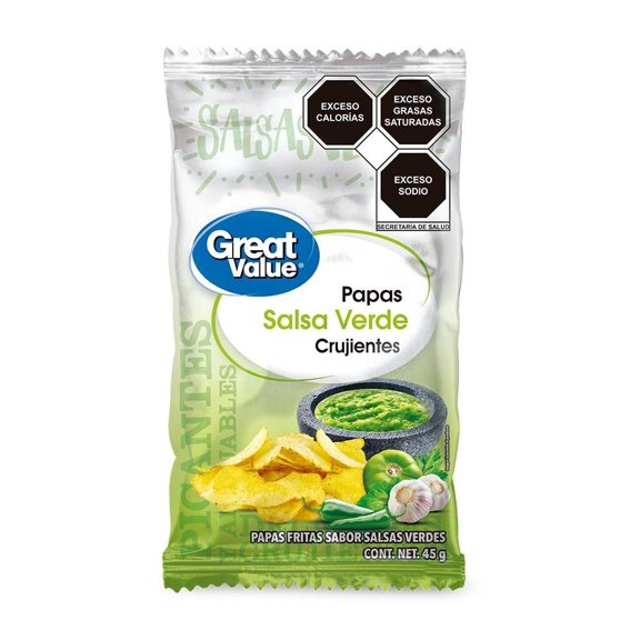 Papas fritas Great Value salsa verde 45 g