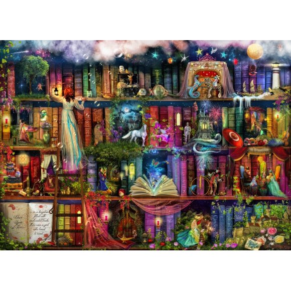 Posterazzi Treasure Hunt Book Shelf (Variant 6) Poster Print by Aimee Stewart, (12 x 6)