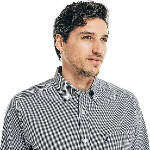 NAUTICA Mens Classic Button-down-shirts, J Navy Checkered., XX-Large US