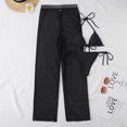 thumbnail image 3 of Conjunto de bikini para mujer Halter Traje de baño de 3 piezas Malla con pantalones para cubrir (Negro L) FLhrweasw Para estrenar, 3 of 7