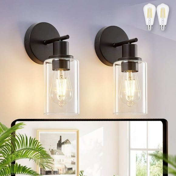 Juego de 2 apliques de pared DINGLILIGHTING, moderno tocador de baño