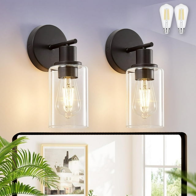 Juego de 2 apliques de pared DINGLILIGHTING, moderno tocador de baño