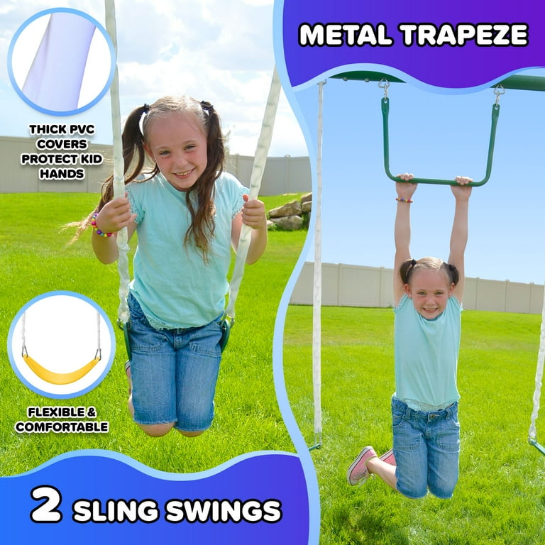 Sportspower Live Oak Metal Swing Set with 6' Heavy Duty Double