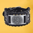thumbnail image 4 of Estilo punk cuerda aleación para hombre pulsera brazalete de Cuero PU Plata Yuyangstore Pulseras anchas de puño, 4 of 8