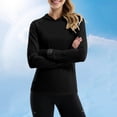 thumbnail image 5 of Miluxas Women's Sun Protection Hoodie Long Sleeve Workout Shirt with Thumb Holes Pocket Quick Dry Hiking Fishing Sun Shirt Black, 5 of 9