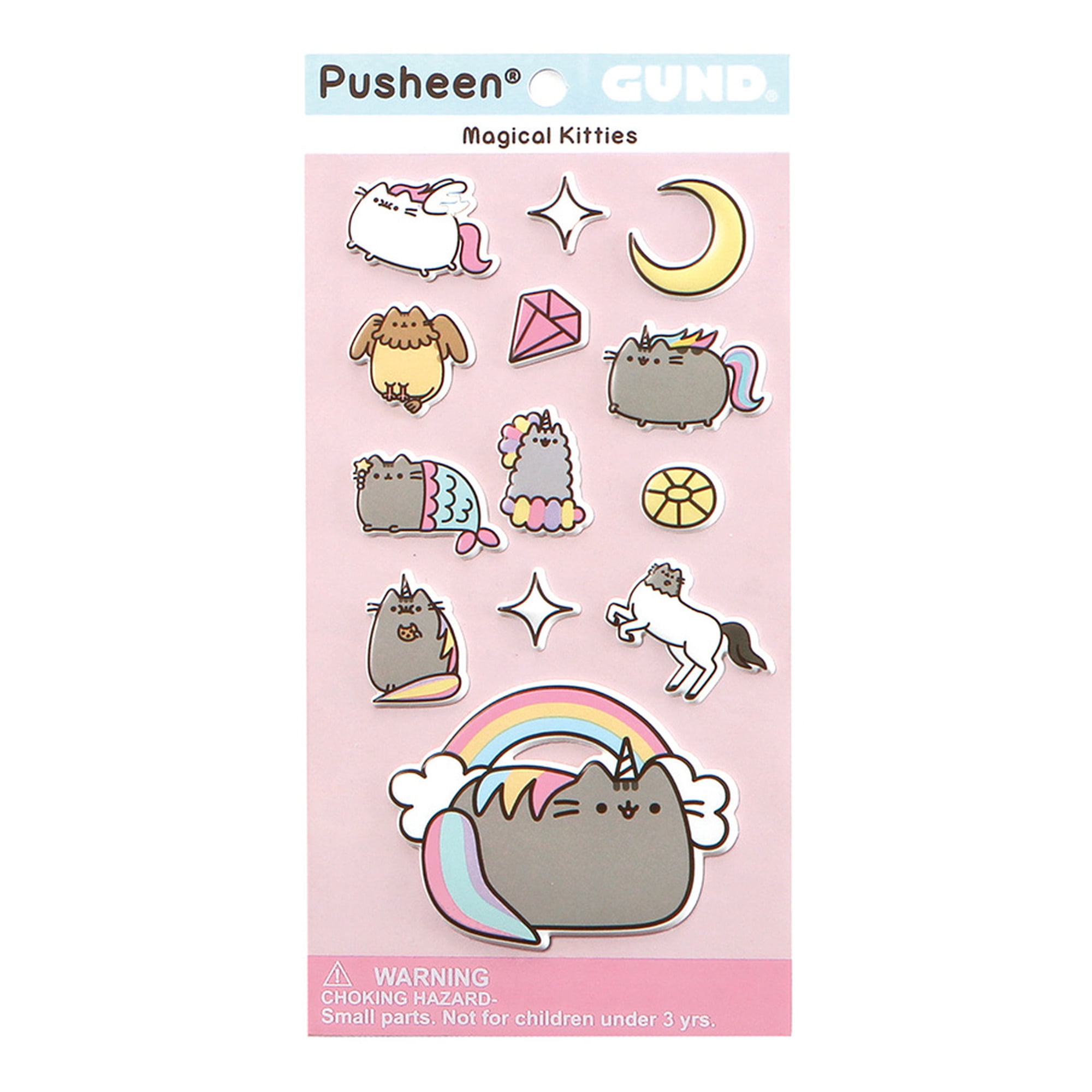13 Stickers Cat Kitten Tabby Pusheen and Stormy Puffy Stickers Gund NEW 