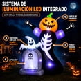 thumbnail image 4 of Inflable Halloween Calabaza Esqueleto 2.40m Fantasma Luz Led, 4 of 8