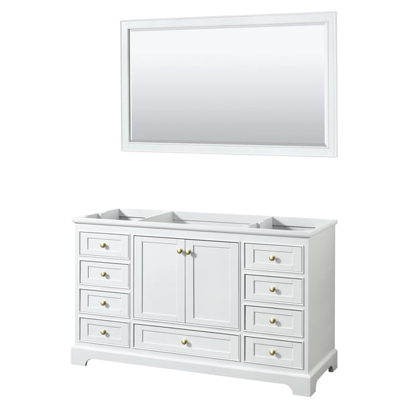 Wyndham Collection Deborah 60" No-Sink Metal Single Bathroom Vanity in White