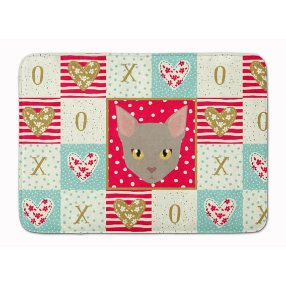 Malayan Cat Love Machine Washable Memory Foam Mat Red