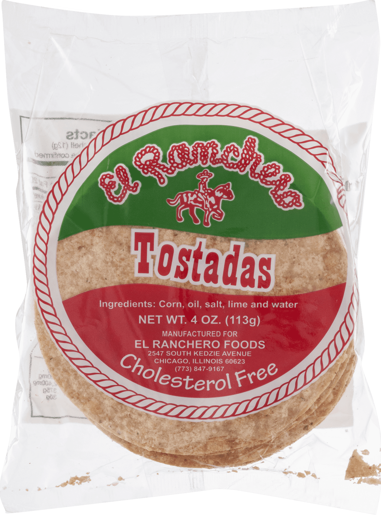 El Ranchero Tostada Flat Round Tortilla Regular Wrap Bag, 4 oz