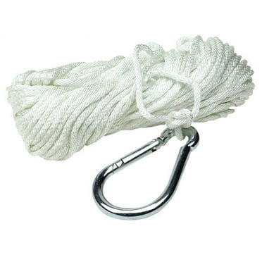Seachoice 40211 Hollow Braid Polypropylene Anchor Line, White, 3/8" x 75'