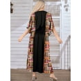 thumbnail image 3 of HAPPY BAY Women's African Beach Maxi Plus Size Caftan Casual Long Slit Dress Loungewear Dashiki Dresses for Women 2X-3X Checks, Black, 3 of 5