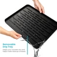 thumbnail image 2 of Home Zone Living Foldable X-Frame Dish Drying Rack with Drip Tray and Utensil Caddy, 2 of 7