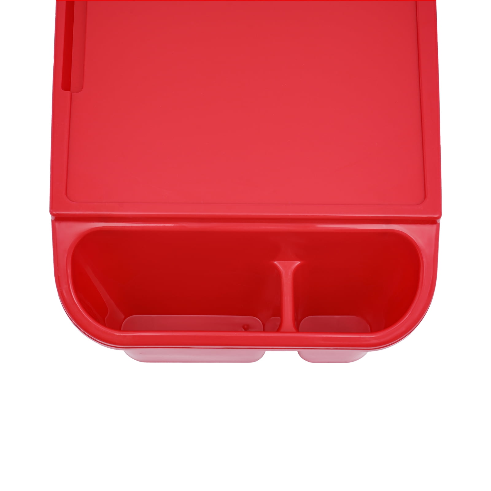 Kids Lap Desk Tray for Ages 1-9, Compact, Stackable, Red, with Storage Compartments for Snacks, Drinks, Phones, and More