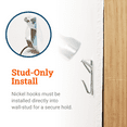 thumbnail image 2 of Picture Hang Solutions Nickel Picture Frame Hangers with Nails 100-lb Capacity 100 Pieces per Pack, 2 of 5
