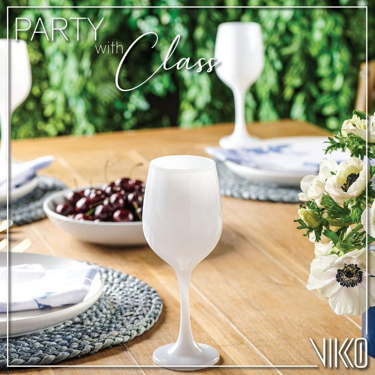 Madison dcor Glossy White Colored Red Wine Glasses | Beautiful Soft White Glasses Thick and Durable Dishwasher Safe 11 Ounce Cup Set of 6 Stunning
