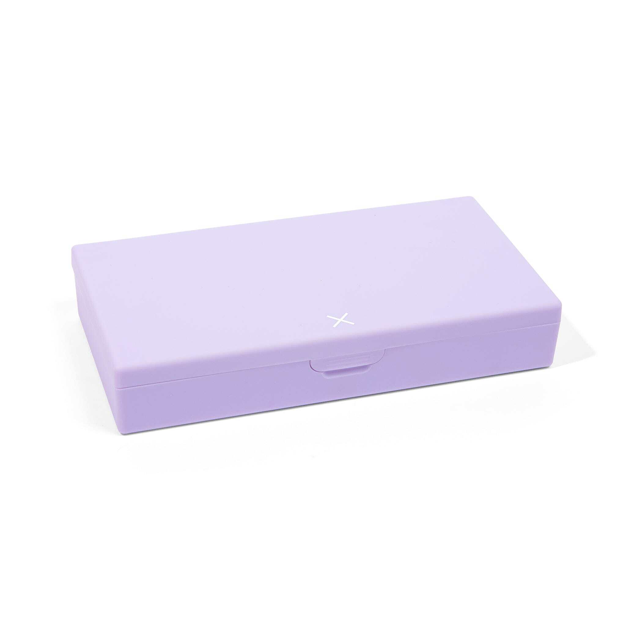 PORT X POLISH Weekly Pill Organizer AM/PM 2X Daily, Modern 7-Day Medication Case with Removable Tabs, Lilac
