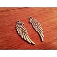 thumbnail image 2 of U8MO Angel Wing Charms Pendants Antiqued Silver 2 Sided Bulk Alloy Findings 25/50-50, 2 of 2