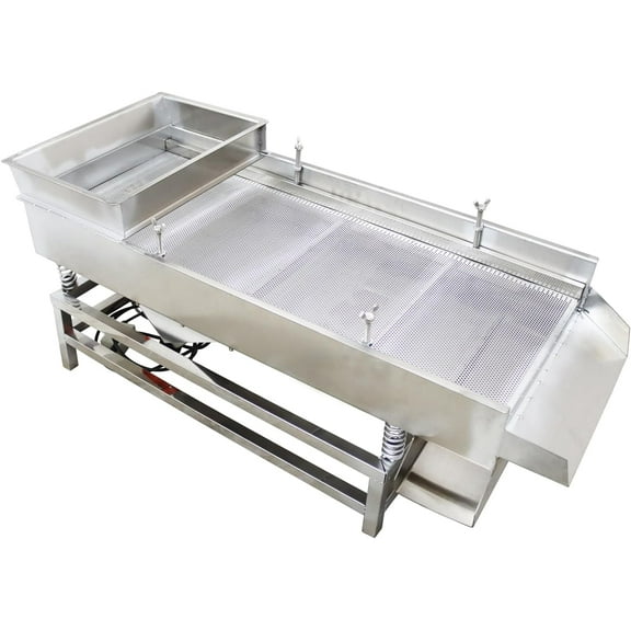 Full Stainless Steel Linear Vibrating Screen Sifter Shaker with Double Motor One Layer 3mm Screen