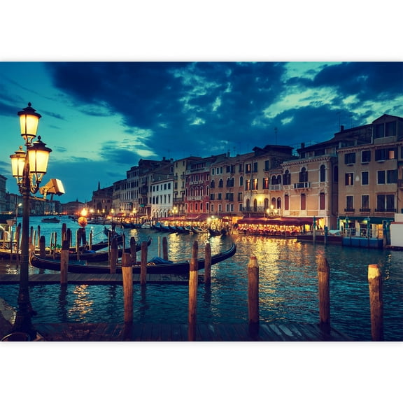 wall26 - Grand Canal in Sunset Time, Venice, Italy - Removable Wall Mural | Self-Adhesive Large Wallpaper - 66x96 inches