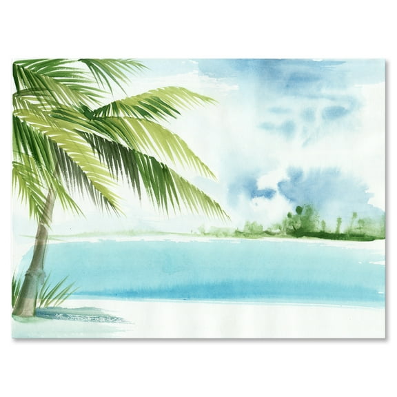 Designart ' Palm Beach Resort At Sunrise I ' Nautical & Coastal Canvas Wall Art Print