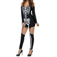 thumbnail image 2 of SUNSIOM Robe d'Halloween pour Femmes à Manches Longues, Col Rond, Robe Imprimée avec Squelette et Bas, Costume d'Halloween, 2 of 8