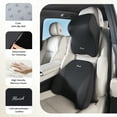 thumbnail image 2 of Florich Lumbar Support&Headrest Pillow, Back&Neck Pillow Set for Car Seat Driver, Memory Foam Back Neck Support Pillow and Car Seat Lumbar Support for Car Office Chair, Black, 2 of 7