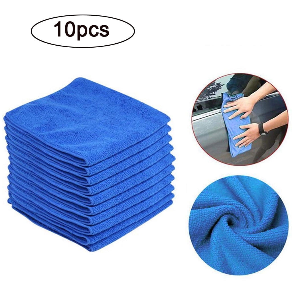 10Pc Microfiber Cleaning Cloth Towel Car Polishing No Scratch Auto Detailing Rag 