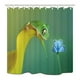 thumbnail image 1 of ABPHQTO Animales Amistad Decoración Rana en flores Mirando a la mariposa azul Tela de poliéster Baño Cortina de ducha 160x180 cm, 1 of 1