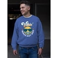 thumbnail image 2 of Vibin’ Since Day One - Cool Retro Emoji Smiley Graphic Men's Sweatshirt, 2 of 4