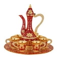 thumbnail image 3 of European Set Metal Glass Jug Set Serveware Antique Turkish Set Vintage Aureate Red, 3 of 9