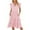 Pink, variant on LYXSSBYX Summer Dresses for Women Summer Fashion Solid Color Short Sleeve Suspenders Pullover Dress
