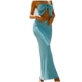 thumbnail image 4 of CHUMUD Skirt Sets for Women 2 Piece Outfits Evening Party Elegant Split Hem Tube Top Maxi Skirt Set Wrap Long Skirt Summer Vacation Casual, 4 of 5