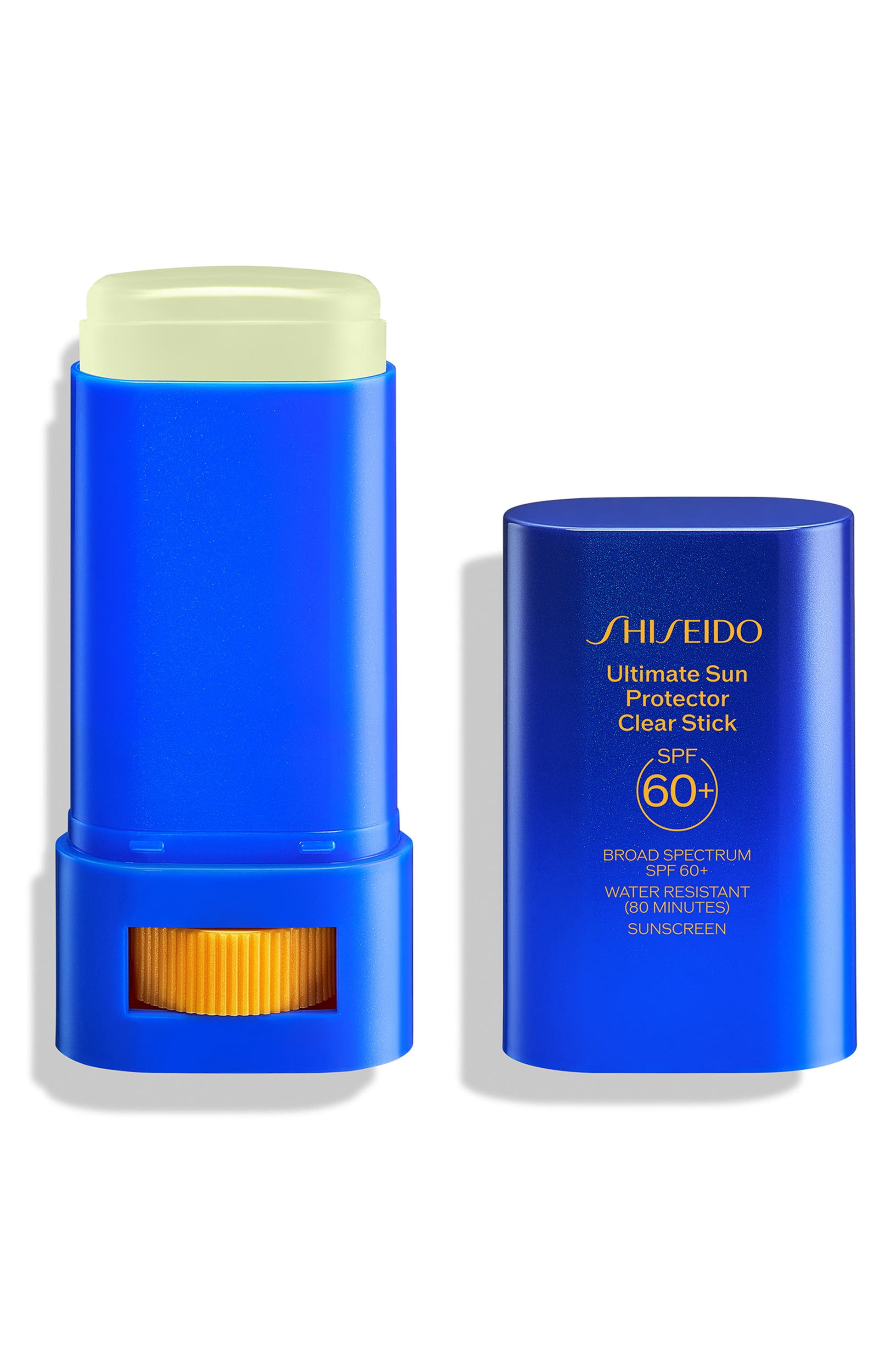 Shiseido Ultimate Sun Protector Clear Stick SPF 60+, Invisible Broad Spectrum Face Sunscreen, Wear Under & Over Makeup, Lightweight Formula - All Skin Types, 20g REGULAR Size