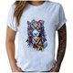 thumbnail image 1 of Blusa informal de Manga corta con estampado de animales vintage YONGSHENG para mujer, 1 of 5
