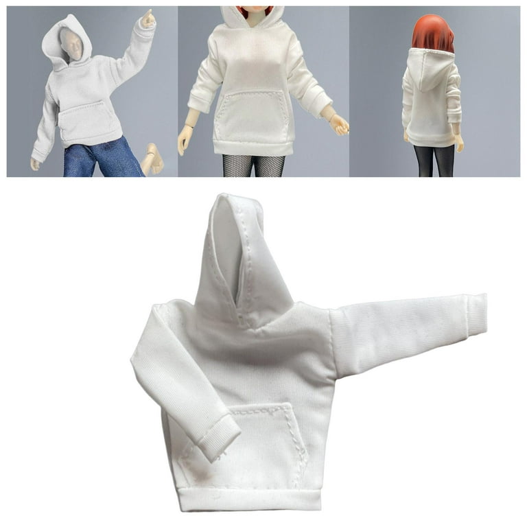 1/12 Female Hoodie Clothes Miniature Fabric Sweatshirt for 6inch