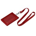 thumbnail image 1 of ID Soporte con Cordón, PU Cuero Vertical Magnético Doblado Tarjeta Ranuras Ventana para Oficina rojo Unique Bargains titulares de insignias, 1 of 5