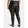 thumbnail image 3 of Terra & Sky Women's Plus Faux Leather Leggings, 22'' Inseam, Sizes 0X-5X, 3 of 5