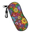 thumbnail image 2 of ZICANCN Sunglasses Soft Case, Colorful Groovy 70s Floral Neoprene Zipper Eyeglass Case for Men Women, 2 of 9