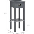 thumbnail image 3 of PRZL 2-Tier Side Table with Drawer, Narrow End Table with Bottom Shelf, for Living Room, Set of 1, Gray, 3 of 9