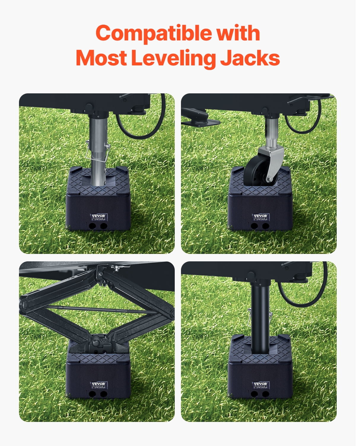 VEVOR Trailer Jack Block, 6" High Heavy Duty RV Leveling Block with 6000 lbs Capacity, RV Jack Stand, Motorcycle Stand,Stool,Camper Accessories for Travel Trailers,5th Wheels Class A/C Motorhomes