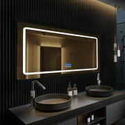 Lexora Home Caldona 60" x 32" LED Mirror with Defogger