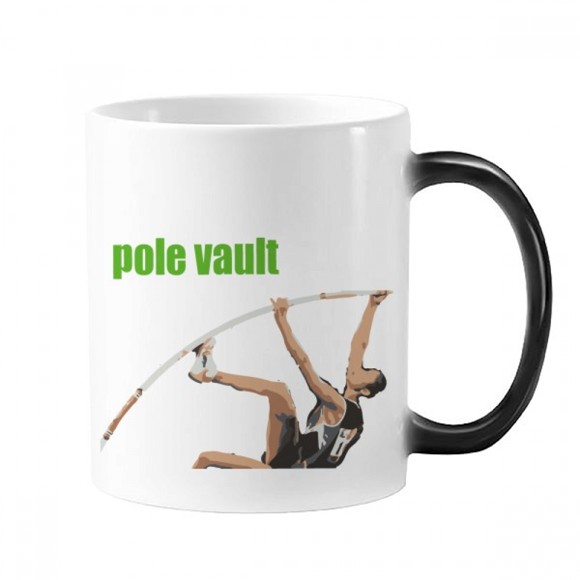 Pole Vault Field Events Art Deco Fashion Mug Changing Color Cup Morphing Heat Sensitive 12oz