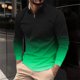 thumbnail image 1 of Blusa y camisa de manga larga con cuello vuelto para hombre, informal, con cuello vuelto, estampado, para fitness, deportiva, de manga larga, de poliéster, 1 of 5