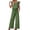 C486 Green, variant on Curuila Jumpsuits For Women Square Neck Sleeveless Solid Color Pocket Wide Leg Long Comfort Casual Bodysuits Beige Size L
