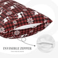 thumbnail image 3 of Balery Plaid Reindeer Snowflakes Bedding Queen Pillow Cases - Envelope Closure - Soft Brushed Microfiber Fabric - Shrinkage and Fade Resistant Pillow Cases-14"x20", 3 of 6