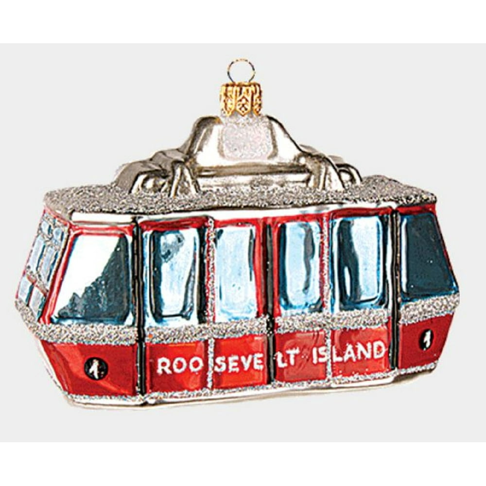 Roosevelt Island Cable Car Polish Glass Christmas Ornament New York