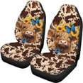 thumbnail image 6 of KUIFORTI Highland Cow Car Seat Cover Auto Accessories Interior 4Pcs, Front Seat Protector Auto Seat Rear Split Bench Cover Universal Automotive Seat Cover Accessories, 6 of 7